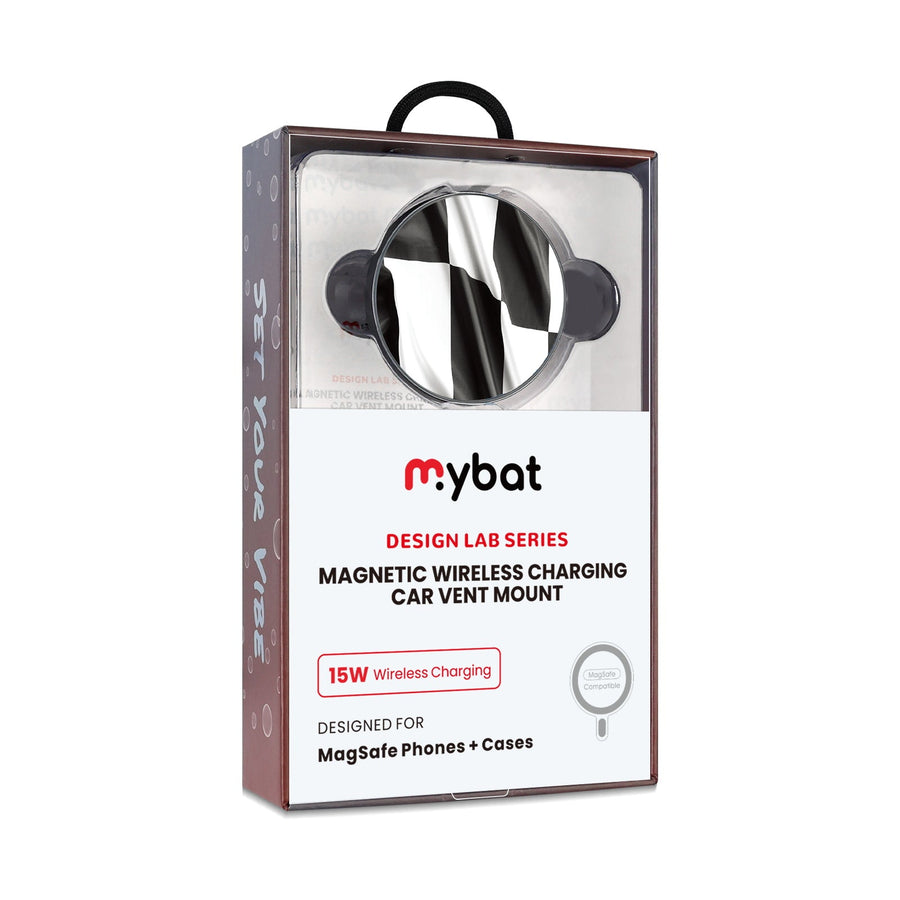 MyBat Design Lab Magnetic Wireless Charging Vent Mount - Black - Racing Flag