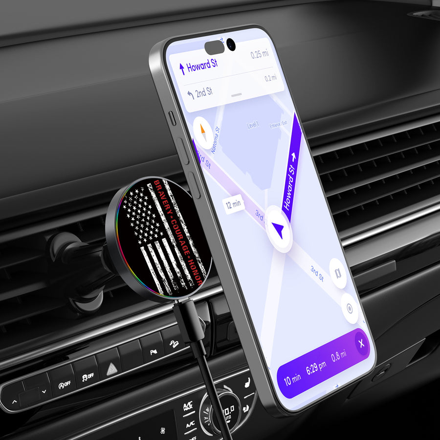MyBat Design Lab Magnetic Wireless Charging Vent Mount - Black - Firefighter Flag - MCGWIRC21BK-041-3.jpg