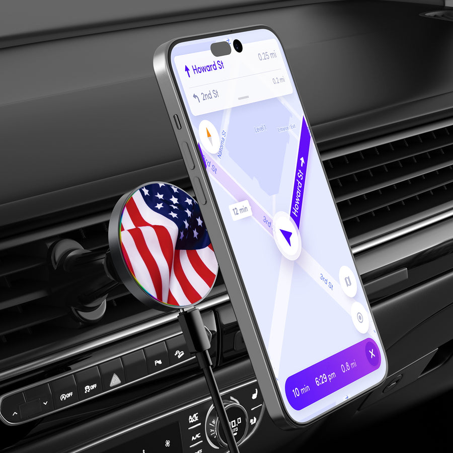 MyBat Design Lab Magnetic Wireless Charging Vent Mount - Black - Stars & Stripes - MCGWIRC21BK-042-3.jpg