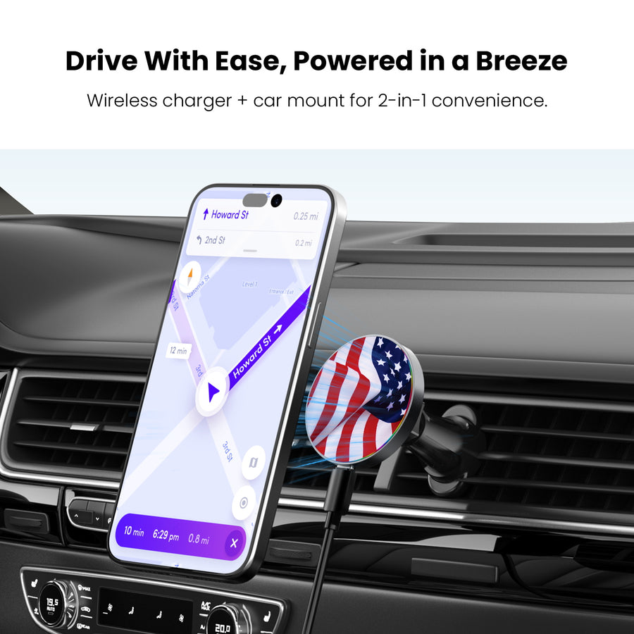MyBat Design Lab Magnetic Wireless Charging Vent Mount - Black - Stars & Stripes - MCGWIRC21BK-042-4.jpg