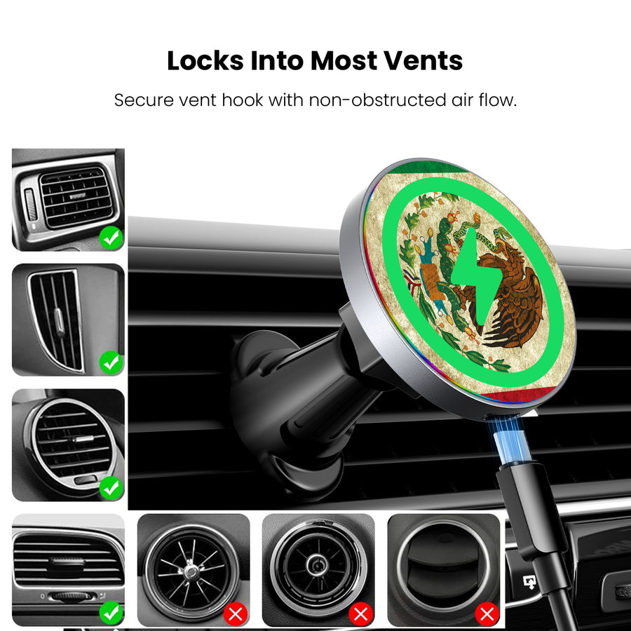 MyBat Design Lab Magnetic Wireless Charging Vent Mount - Black - Mexican Flag - MCGWIRC21BK-046-7.jpg