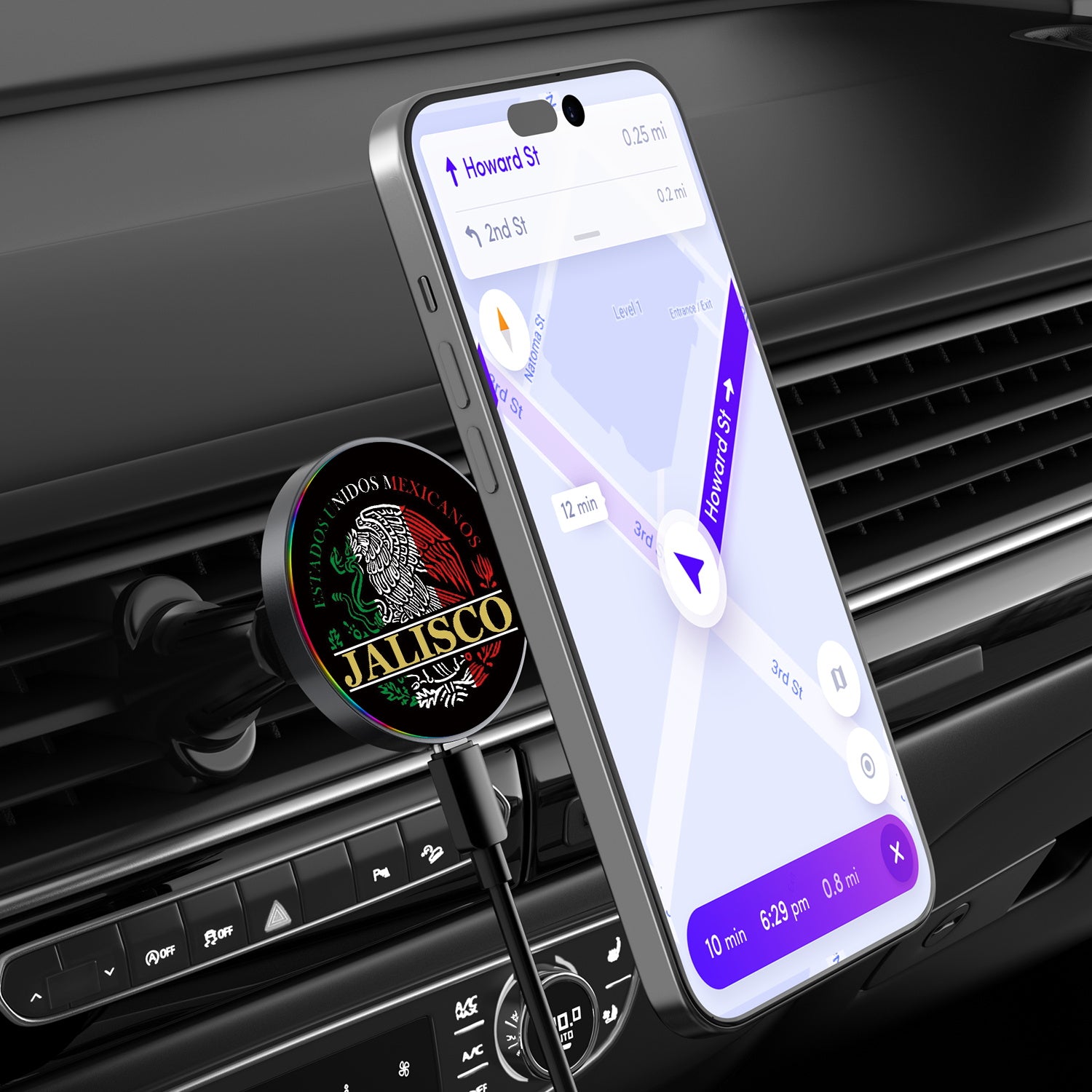 MyBat Design Lab Magnetic Wireless Charging Vent Mount - Black - Estados Unidos Mexicanos - MCGWIRC21BK-050-3.jpg
