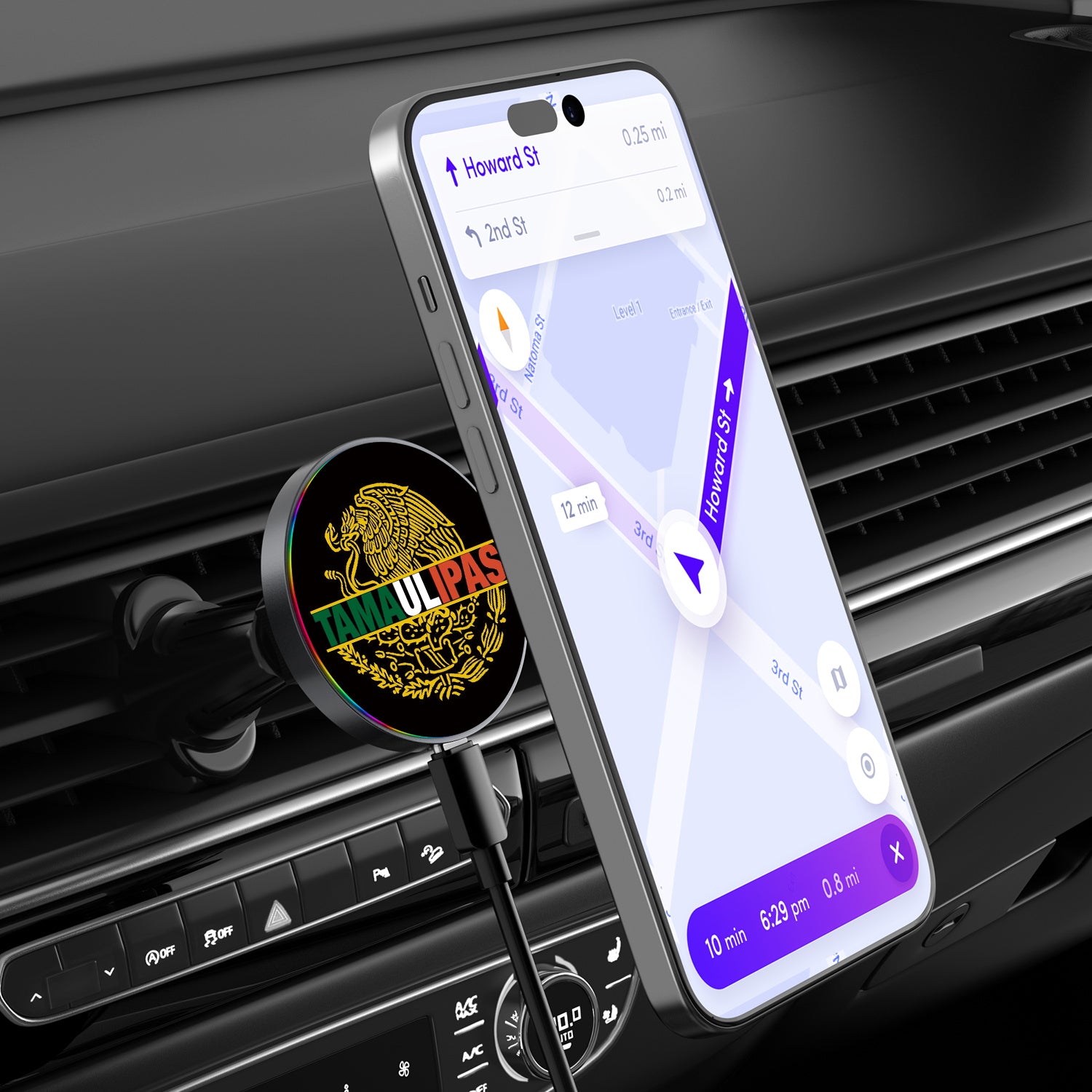 MyBat Design Lab Magnetic Wireless Charging Vent Mount - Black - Tamaulipas - MCGWIRC21BK-053-3.jpg