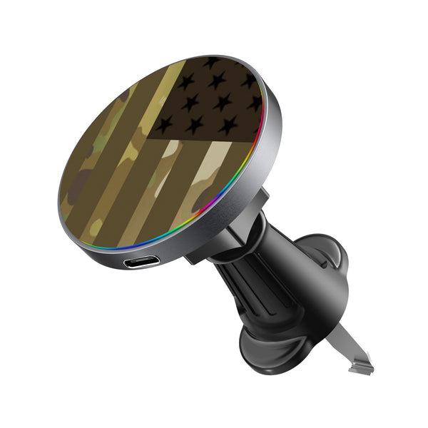 MyBat Design Lab Magnetic Wireless Charging Vent Mount - Black - Military Camouflage American Flag - MCGWIRC21BK-054-2.jpg