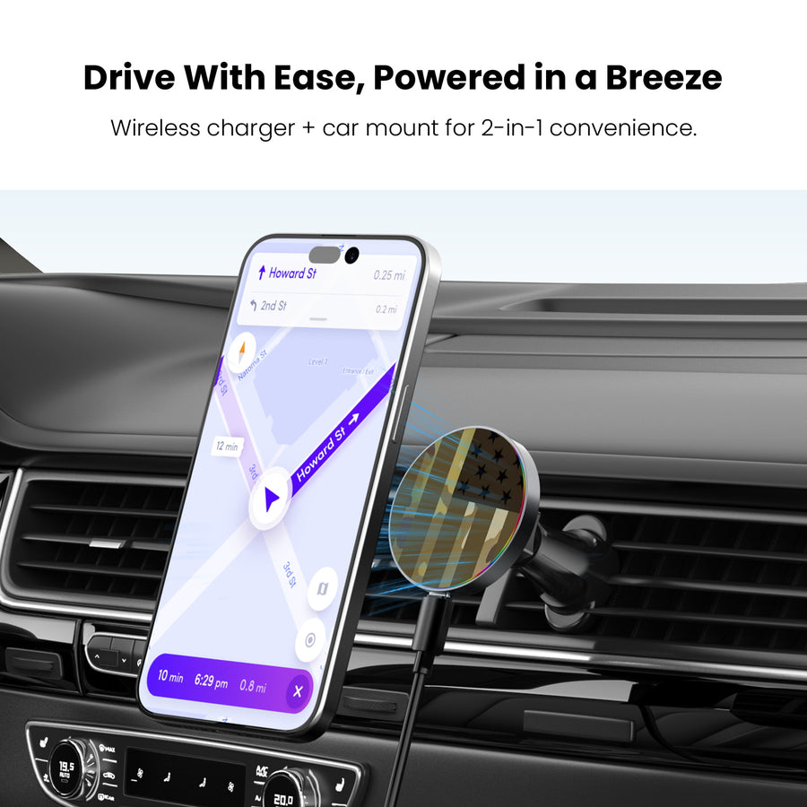 MyBat Design Lab Magnetic Wireless Charging Vent Mount - Black - Military Camouflage American Flag - MCGWIRC21BK-054-4.jpg