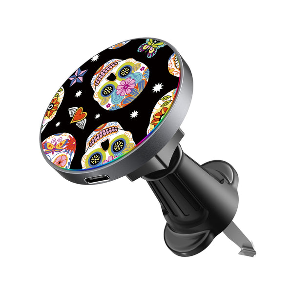 MyBat Design Lab Magnetic Wireless Charging Vent Mount - Black - Day of the Dead - MCGWIRC21BK-056-2.jpg