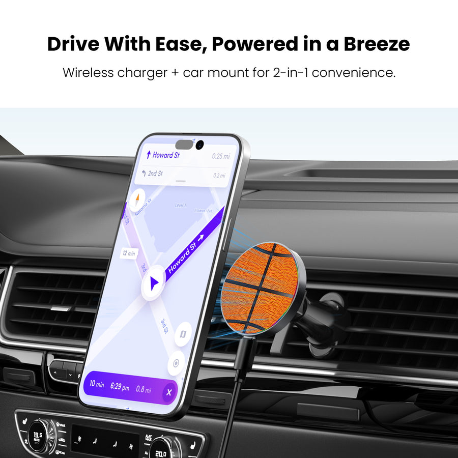 MyBat Design Lab Magnetic Wireless Charging Vent Mount - Black - Basketball - MCGWIRC21BK-087-4.jpg
