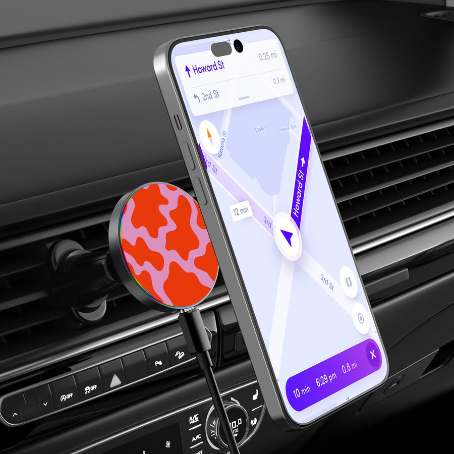 MyBat Design Lab Magnetic Wireless Charging Vent Mount - Black - Pink Retro Splashes - MCGWIRC21BK-094-3.jpg