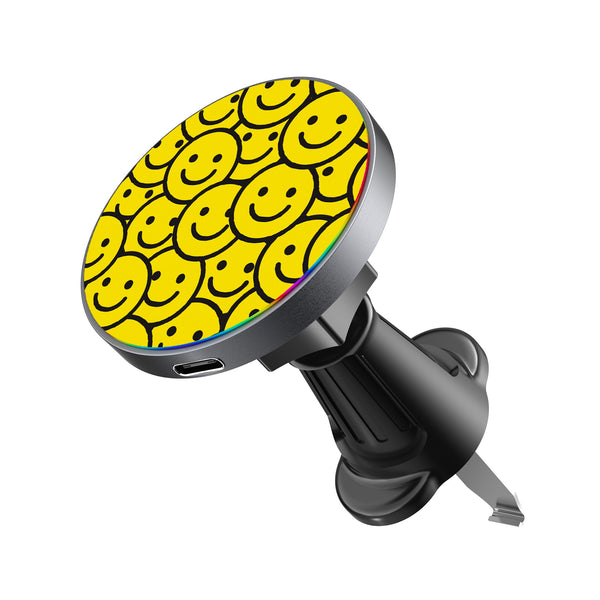 MyBat Design Lab Magnetic Wireless Charging Vent Mount - Black - Smiley Faces - MCGWIRC21BK-097-2.jpg