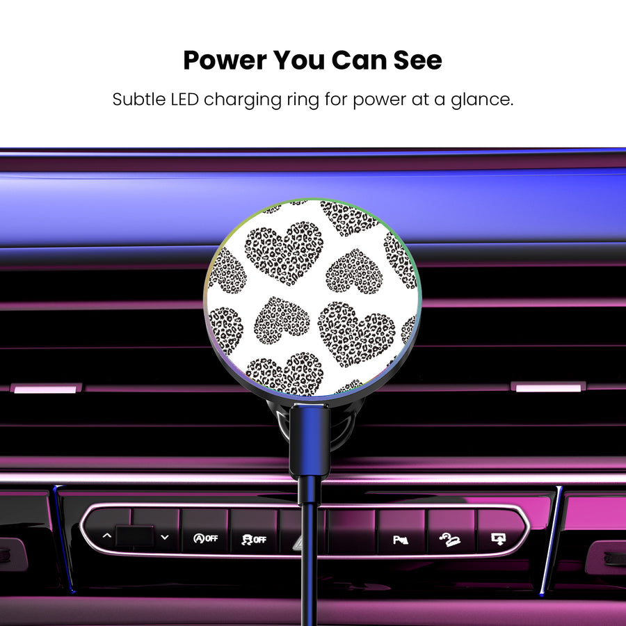 MyBat Design Lab Magnetic Wireless Charging Vent Mount - Black - Leopard Print Hearts - MCGWIRC21BK-098-8.jpg