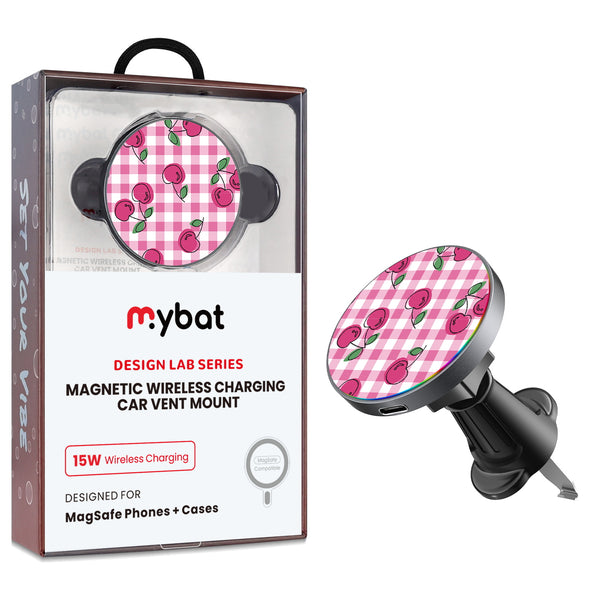 MyBat Design Lab Magnetic Wireless Charging Vent Mount - Black - Pink Cherries - MCGWIRC21BK-100-1.jpg