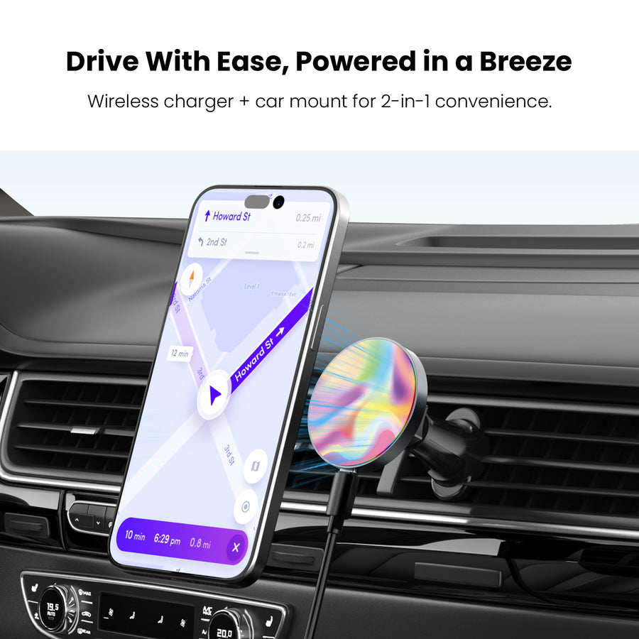 MyBat Design Lab Magnetic Wireless Charging Vent Mount - Black - Iridescent - MCGWIRC21BK-101-4.jpg