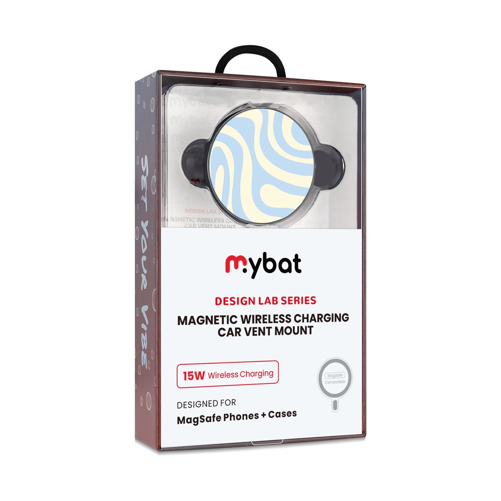 MyBat Design Lab Magnetic Wireless Charging Vent Mount - Black - Wavy Baby