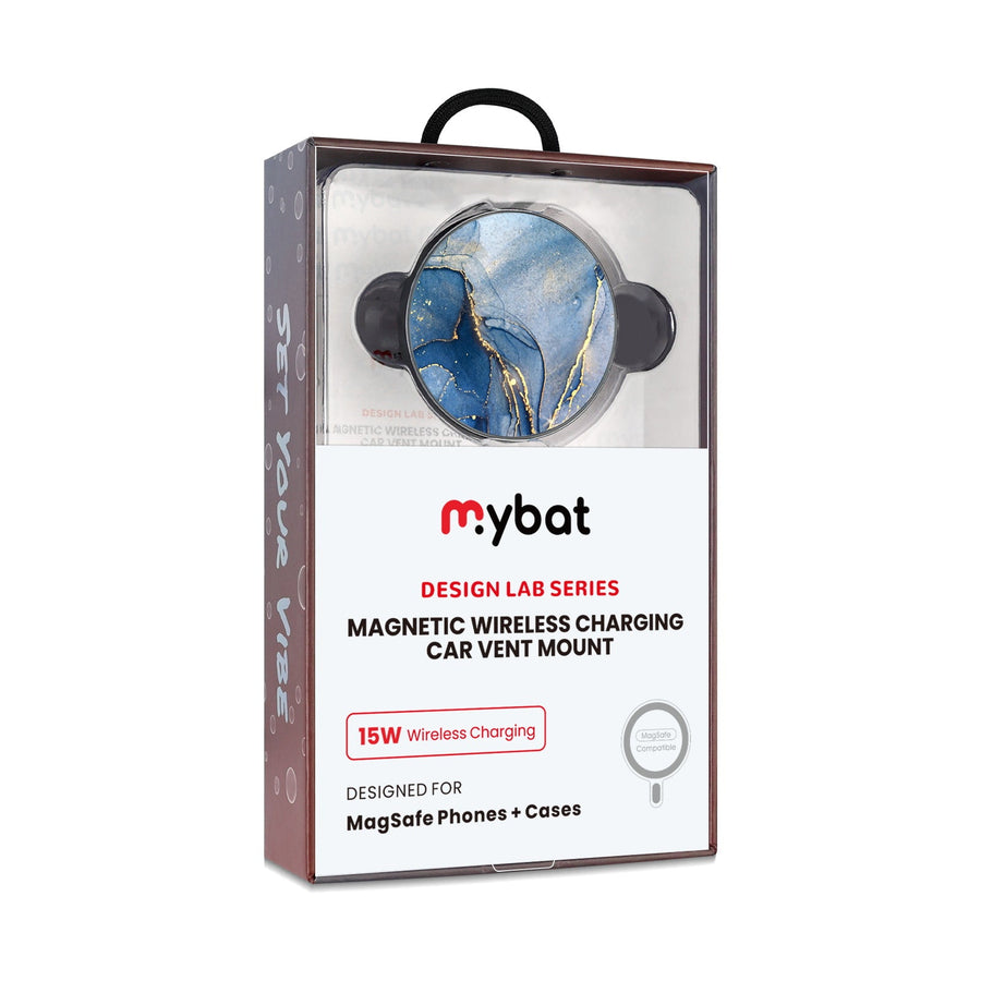 MyBat Design Lab Magnetic Wireless Charging Vent Mount - Black - Blue Marble