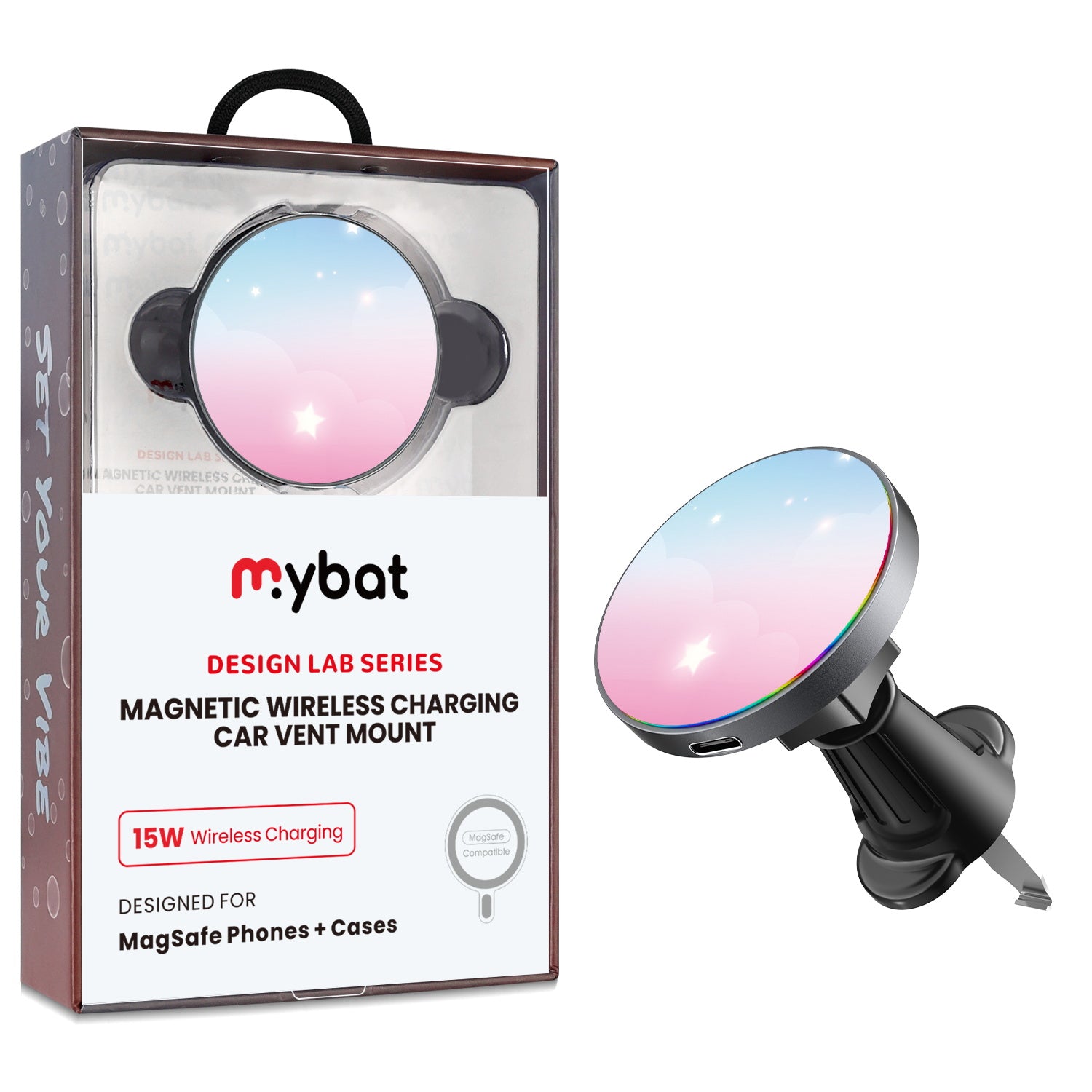 MyBat Design Lab Magnetic Wireless Charging Vent Mount - Black - Clouds & Stars - MCGWIRC21BK-110-1.jpg