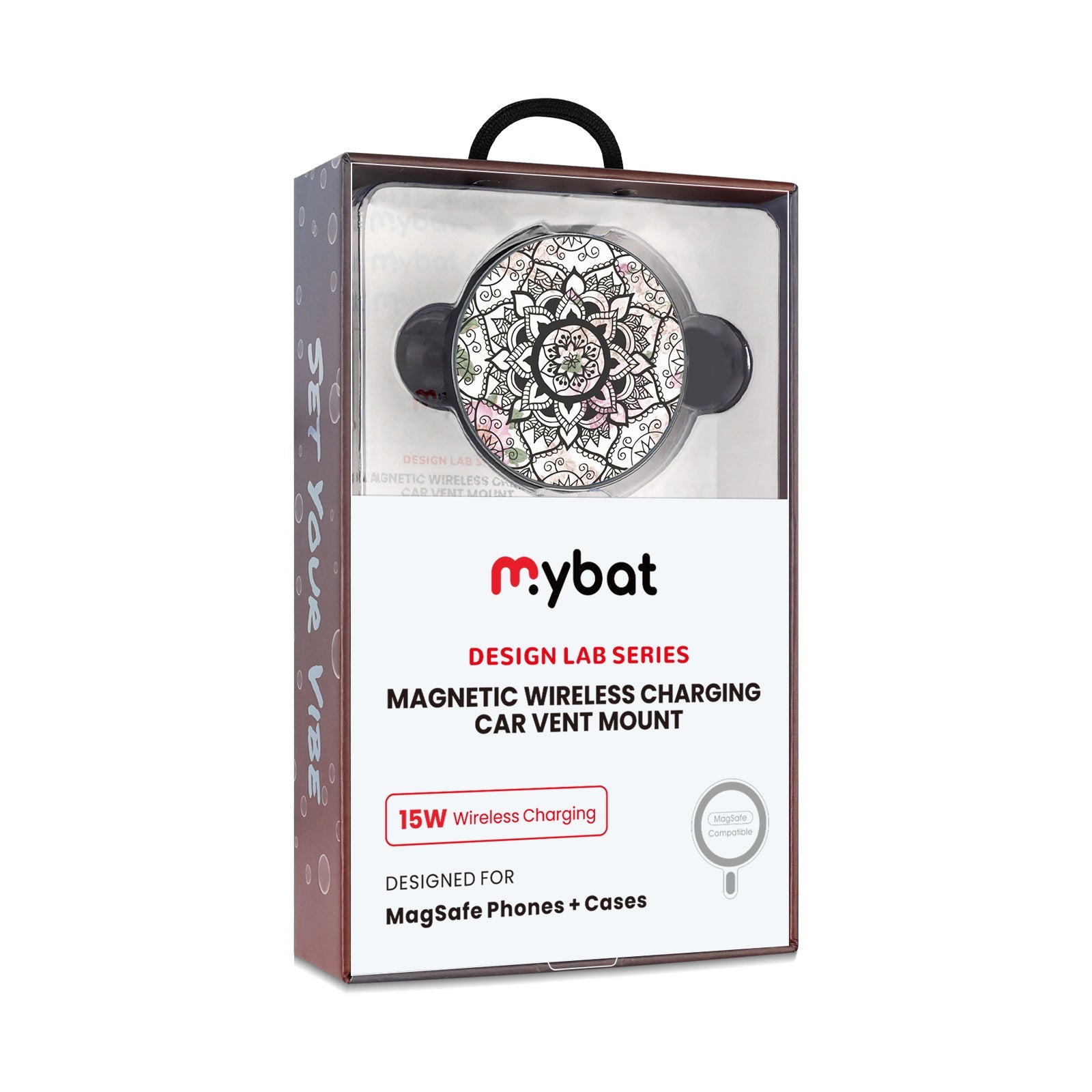 MyBat Design Lab Magnetic Wireless Charging Vent Mount - Black - Mandala