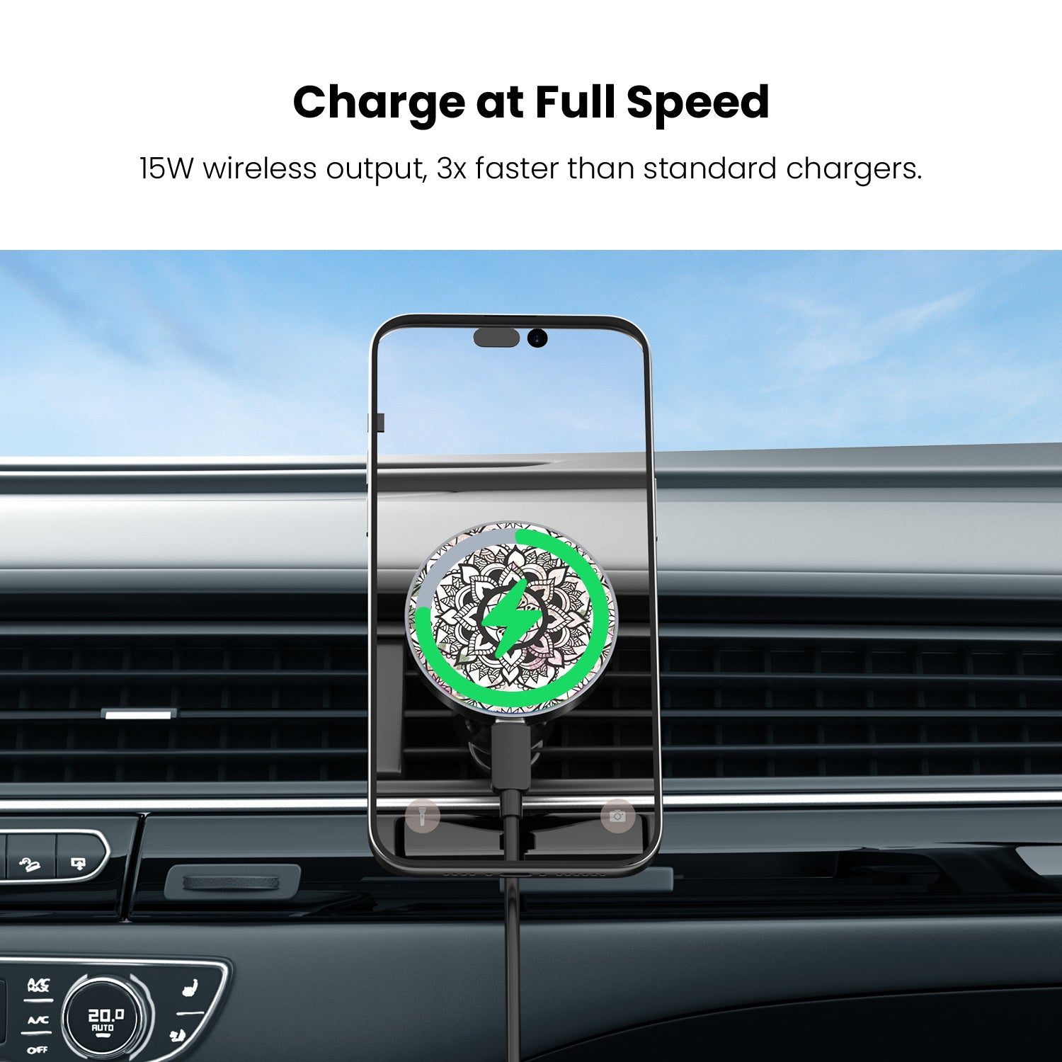 MyBat Design Lab Magnetic Wireless Charging Vent Mount - Black - Mandala - MCGWIRC21BK-113-5.jpg