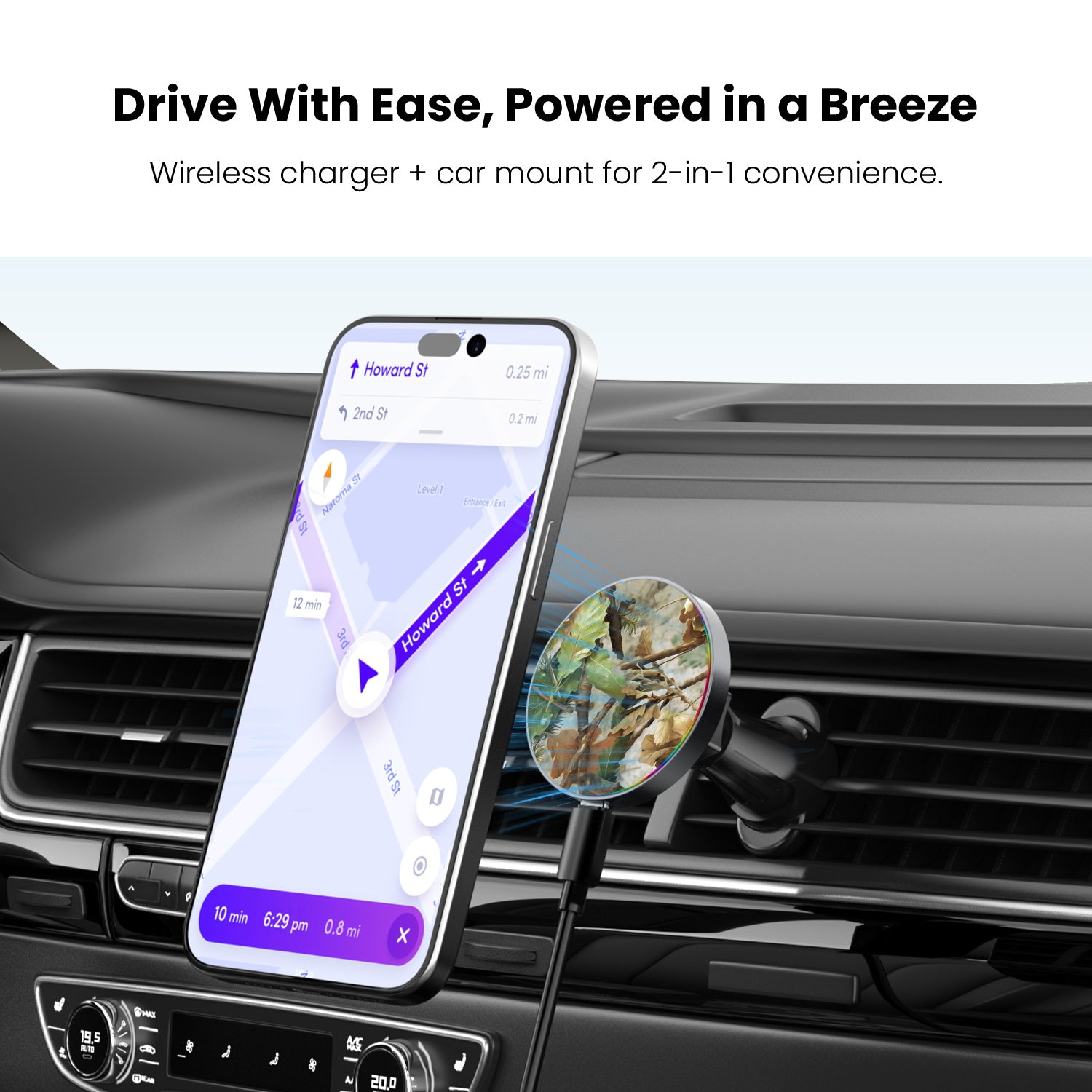 MyBat Design Lab Magnetic Wireless Charging Vent Mount - Black - Forest Camouflage - MCGWIRC21BK-117-4.jpg
