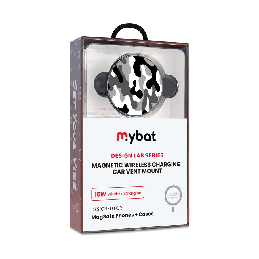 MyBat Design Lab Magnetic Wireless Charging Vent Mount - Black - Black & White Camouflage