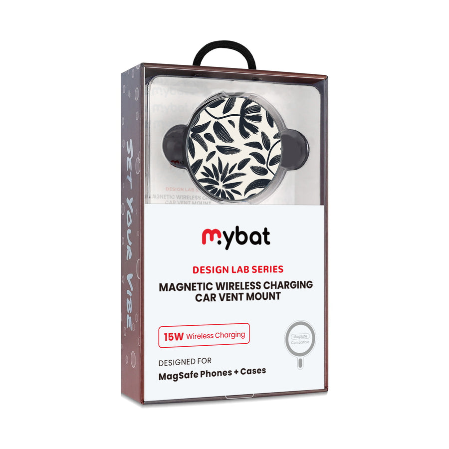 MyBat Design Lab Magnetic Wireless Charging Vent Mount - Black - Vintage Floral - MCGWIRC21BK-124-10.jpg
