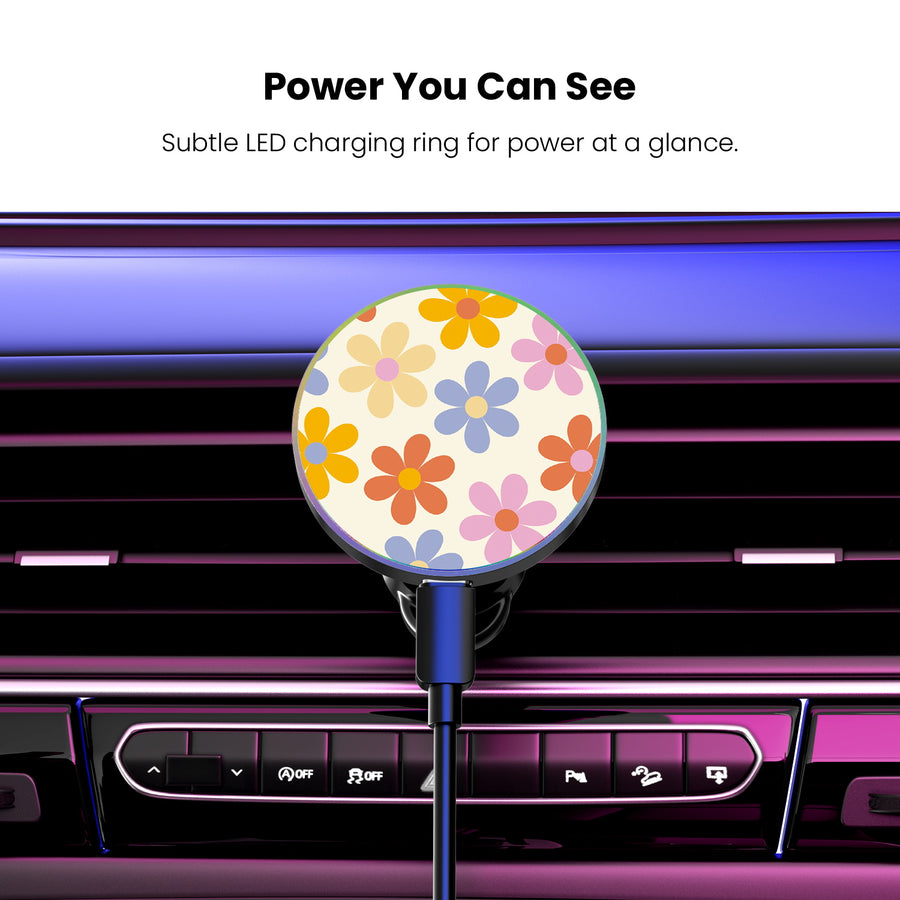 MyBat Design Lab Magnetic Wireless Charging Vent Mount - Black - Retro Daisies - MCGWIRC21BK-137-8.jpg