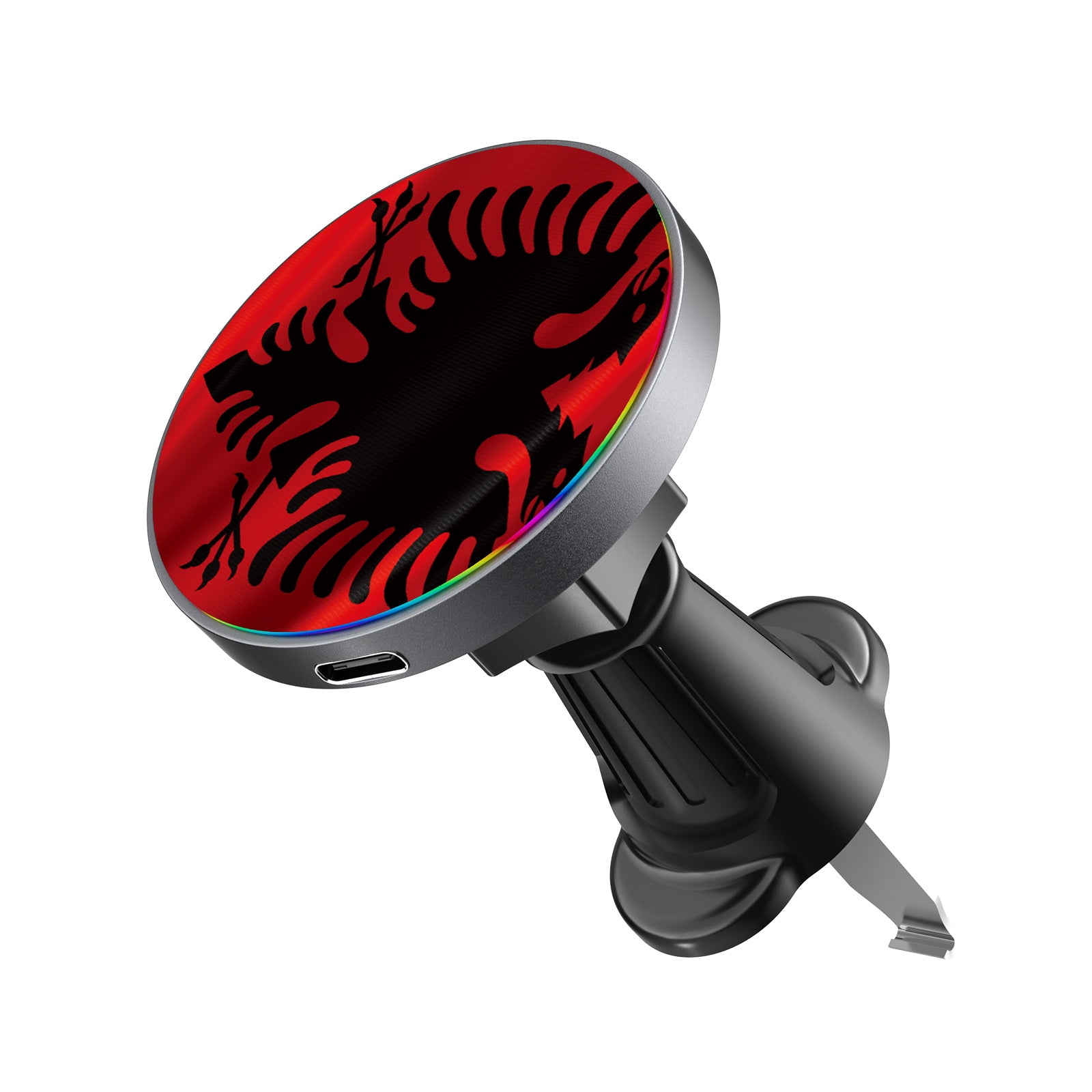 MyBat Design Lab Magnetic Wireless Charging Vent Mount - Black - Albania Flag - MCGWIRC21BK-140-2.jpg