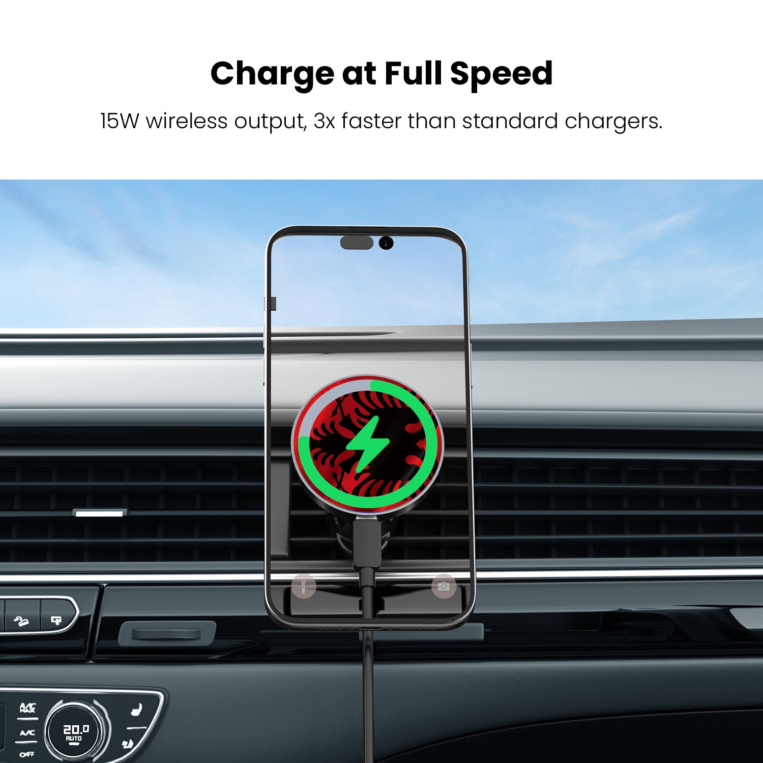 MyBat Design Lab Magnetic Wireless Charging Vent Mount - Black - Albania Flag - MCGWIRC21BK-140-5.jpg