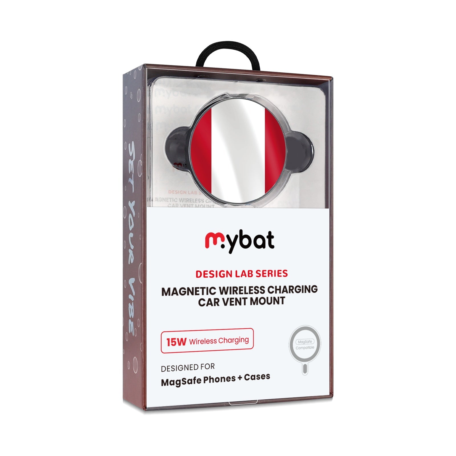 MyBat Design Lab Magnetic Wireless Charging Vent Mount - Black - Austria Flag