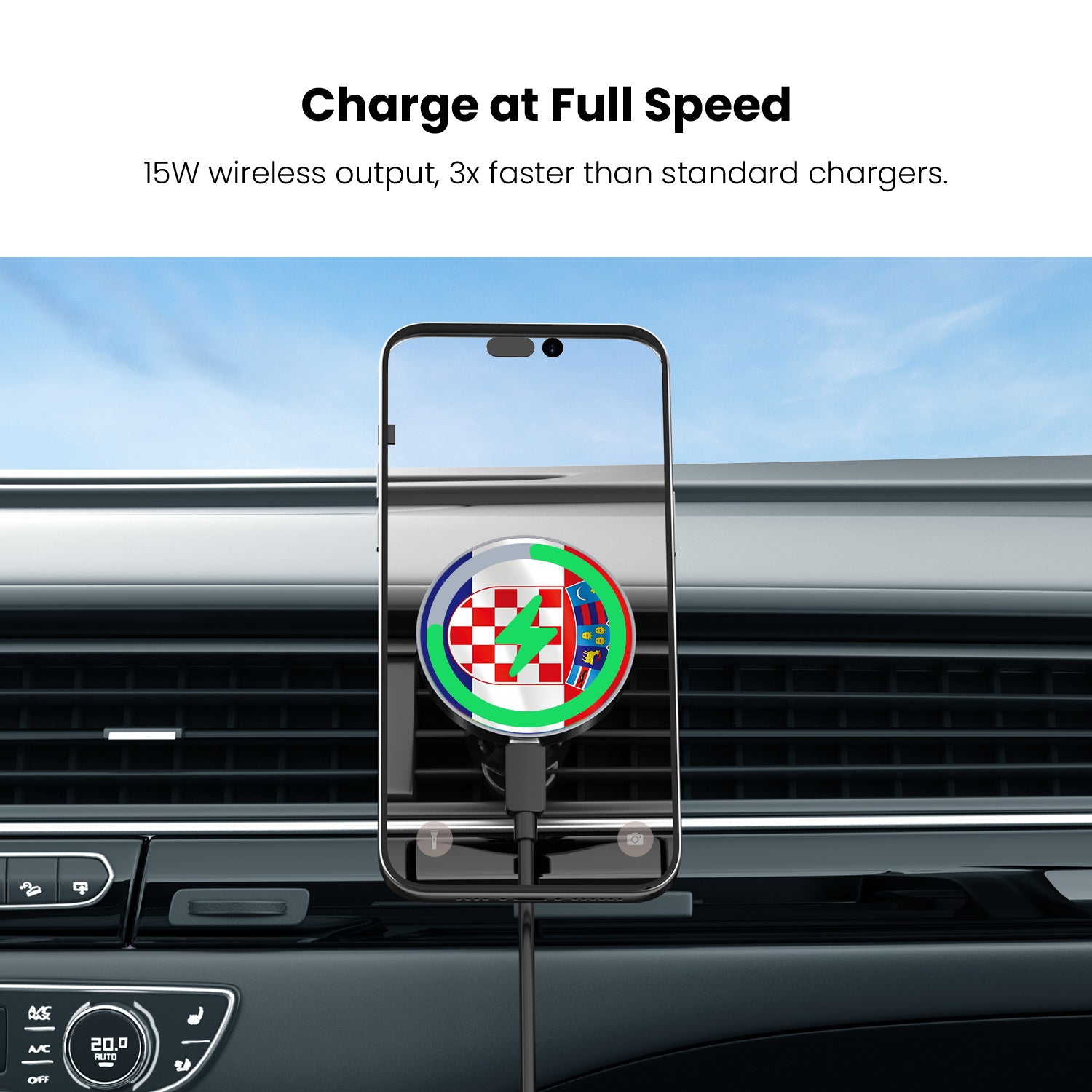 MyBat Design Lab Magnetic Wireless Charging Vent Mount - Black - Croatia Flag - MCGWIRC21BK-143-5.jpg