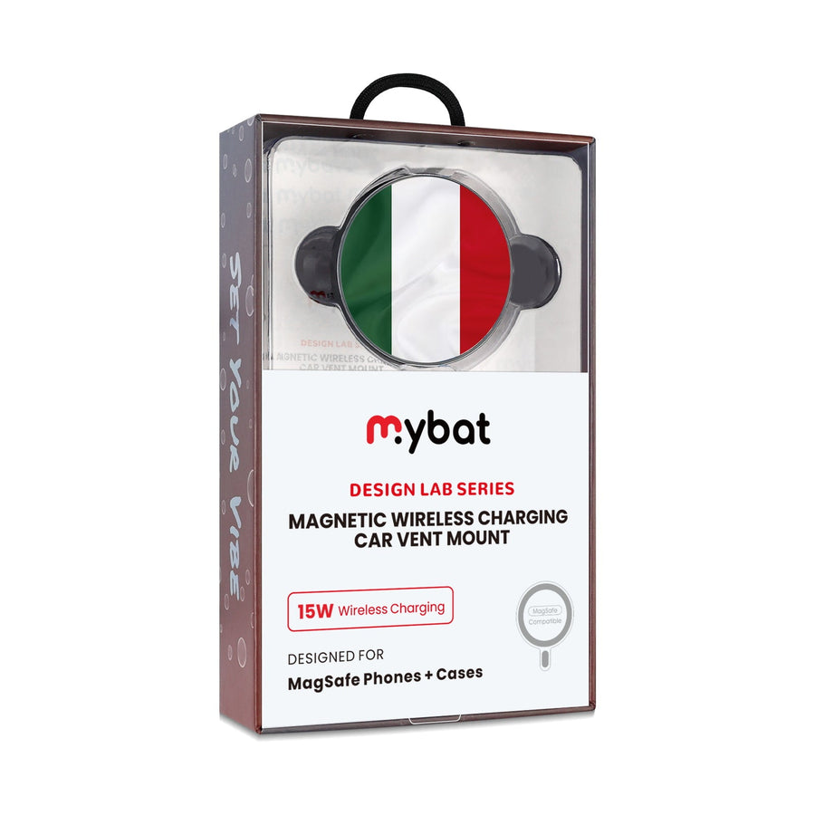 MyBat Design Lab Magnetic Wireless Charging Vent Mount - Black - Hungary Flag