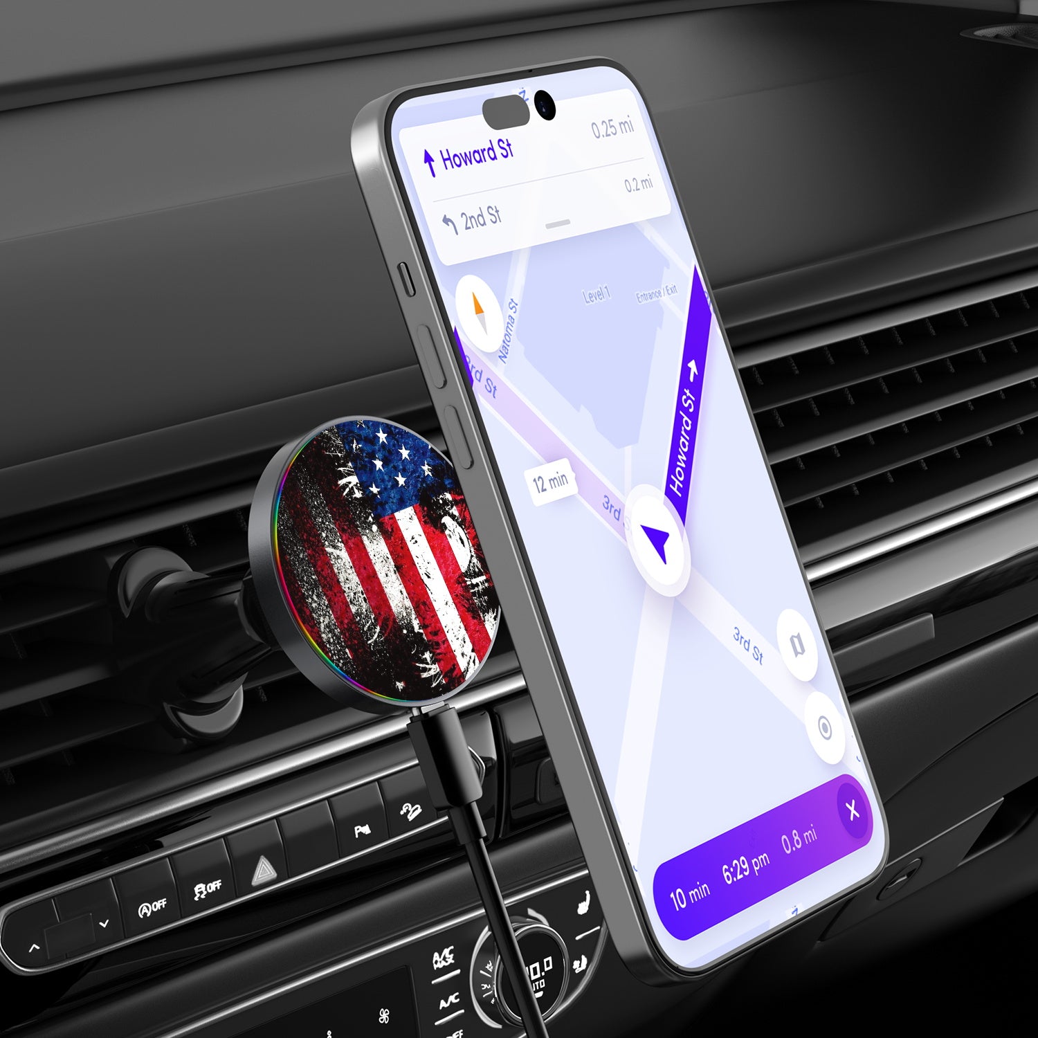 MyBat Design Lab Magnetic Wireless Charging Vent Mount - Black - American Eagle - MCGWIRC21BK-169-3.jpg