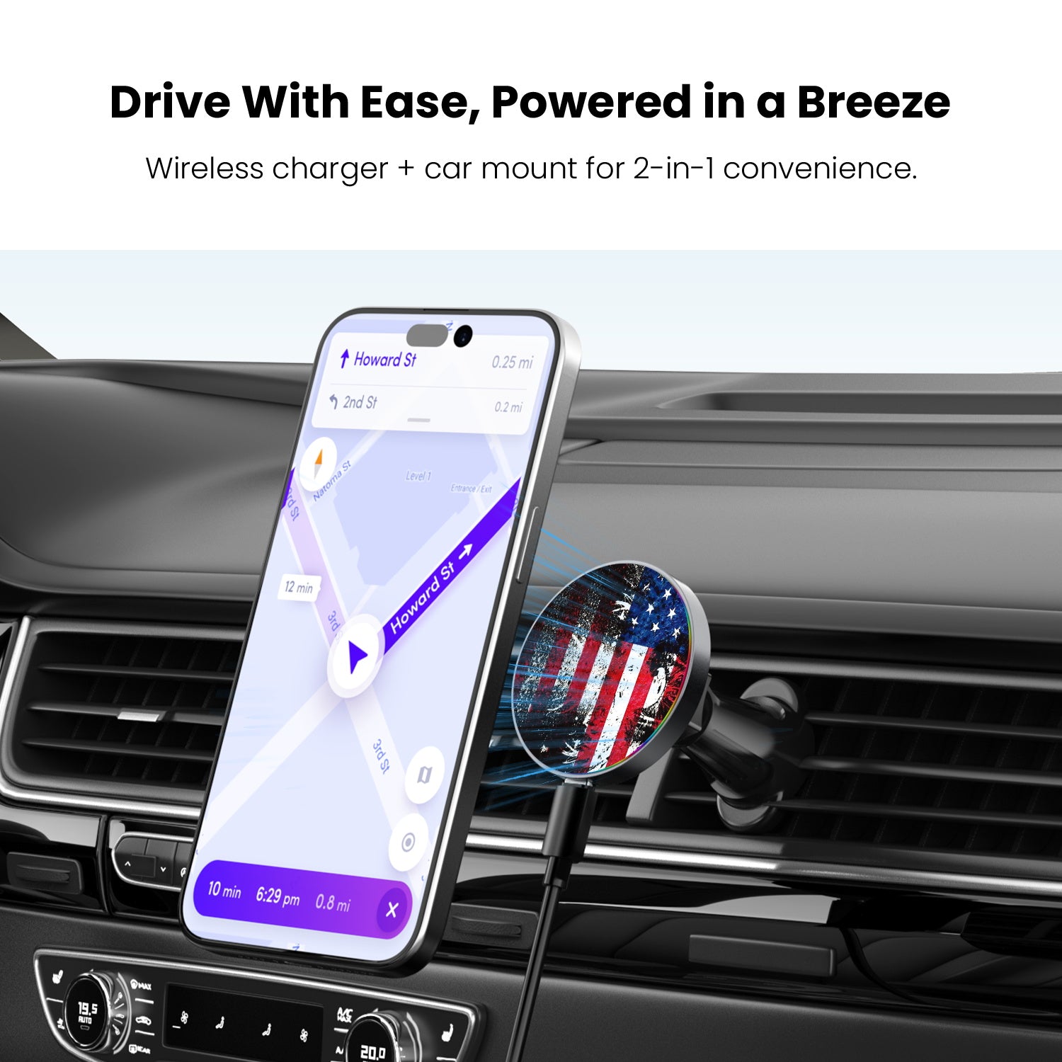 MyBat Design Lab Magnetic Wireless Charging Vent Mount - Black - American Eagle - MCGWIRC21BK-169-4.jpg