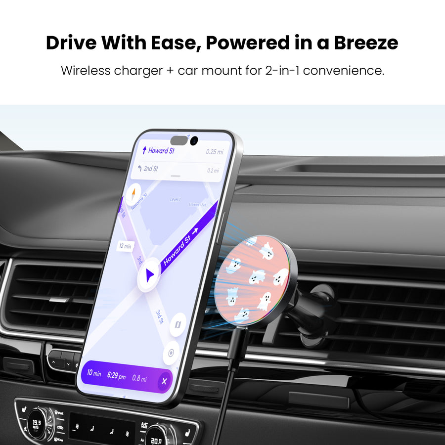 MyBat Design Lab Magnetic Wireless Charging Vent Mount - Black - Friendly Ghosts - MCGWIRC21BK-219-4.jpg