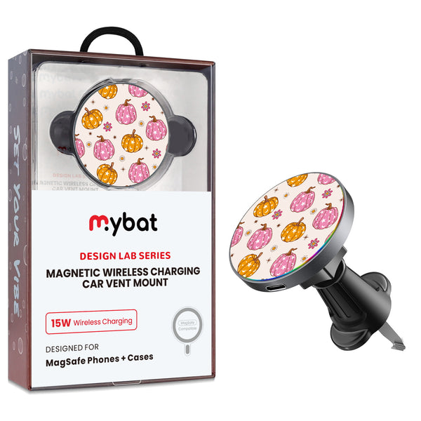 MyBat Design Lab Magnetic Wireless Charging Vent Mount - Black - Groovy Pumpkin Patch - MCGWIRC21BK-222-1.jpg