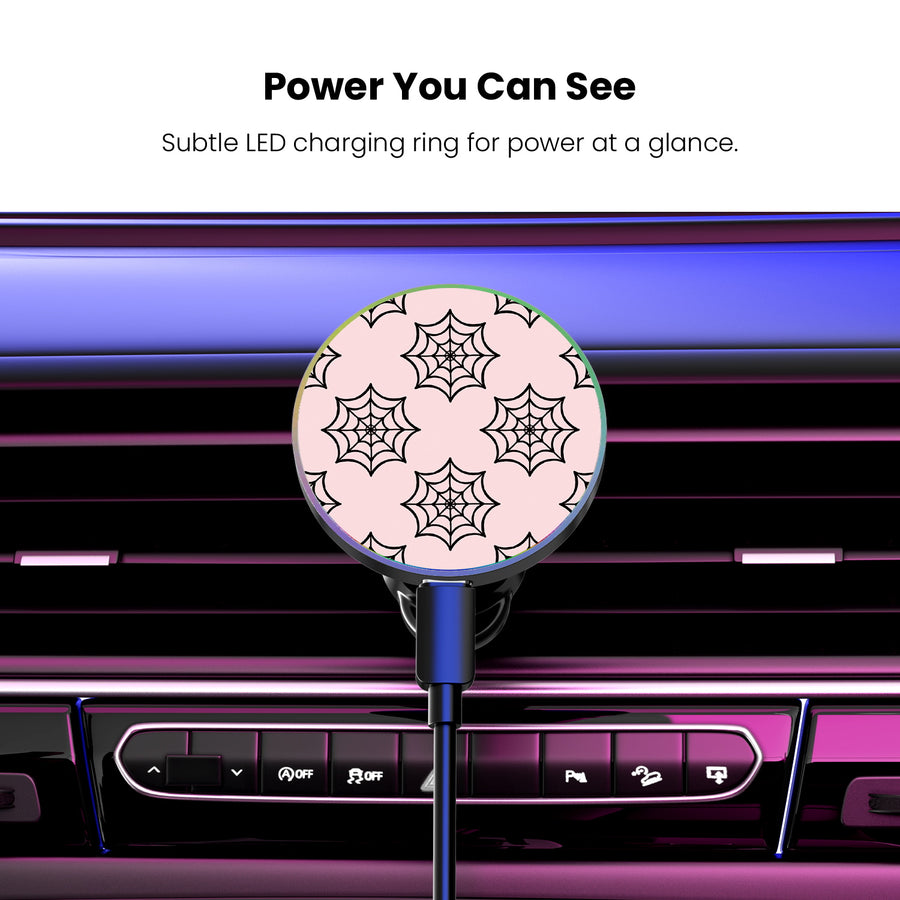 MyBat Design Lab Magnetic Wireless Charging Vent Mount - Black - Pink Spider Web - MCGWIRC21BK-227-8.jpg