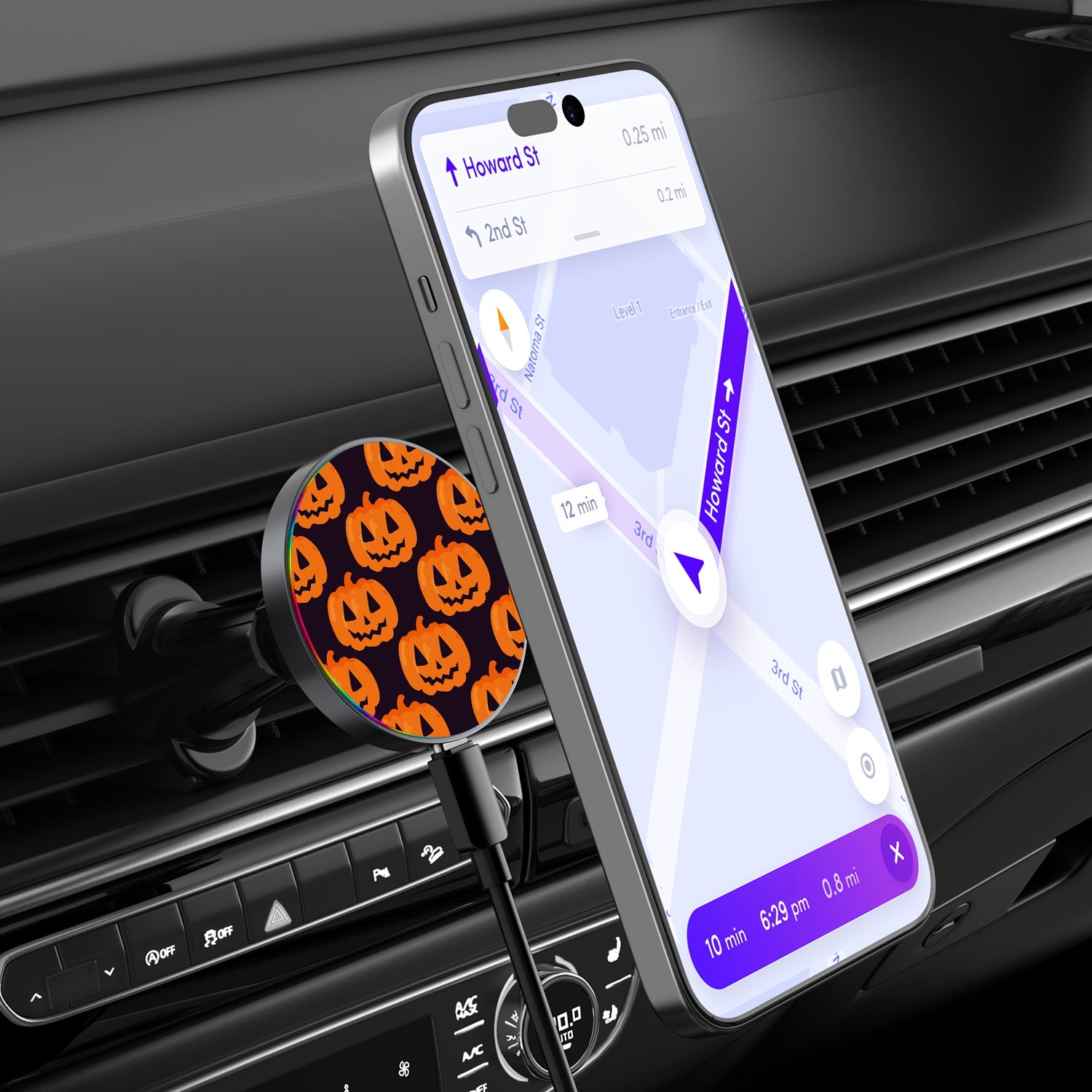 MyBat Design Lab Magnetic Wireless Charging Vent Mount - Black - Carved Creations - MCGWIRC21BK-229-3.jpg