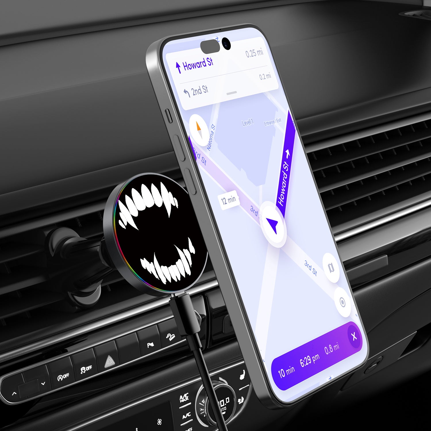 MyBat Design Lab Magnetic Wireless Charging Vent Mount - Black - Vampire Fangs - MCGWIRC21BK-230-3.jpg