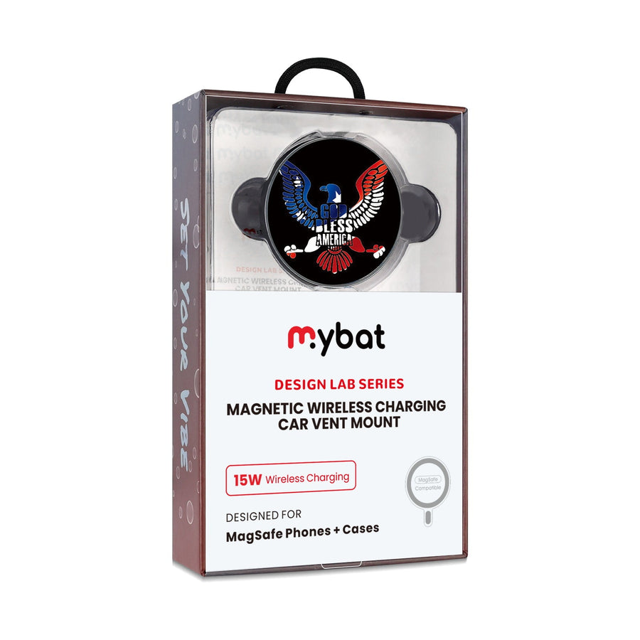MyBat Design Lab Magnetic Wireless Charging Vent Mount - Black - God Bless America
