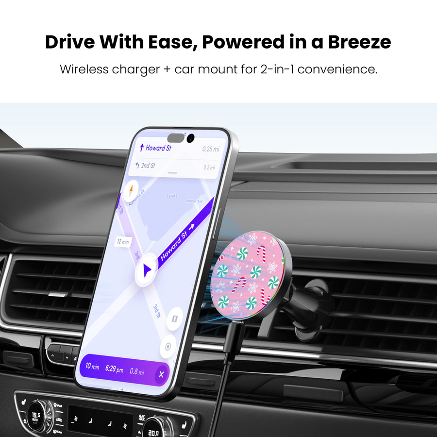 MyBat Design Lab Magnetic Wireless Charging Vent Mount - Black - Peppermint Swirl - MCGWIRC21BK-272-4.jpg