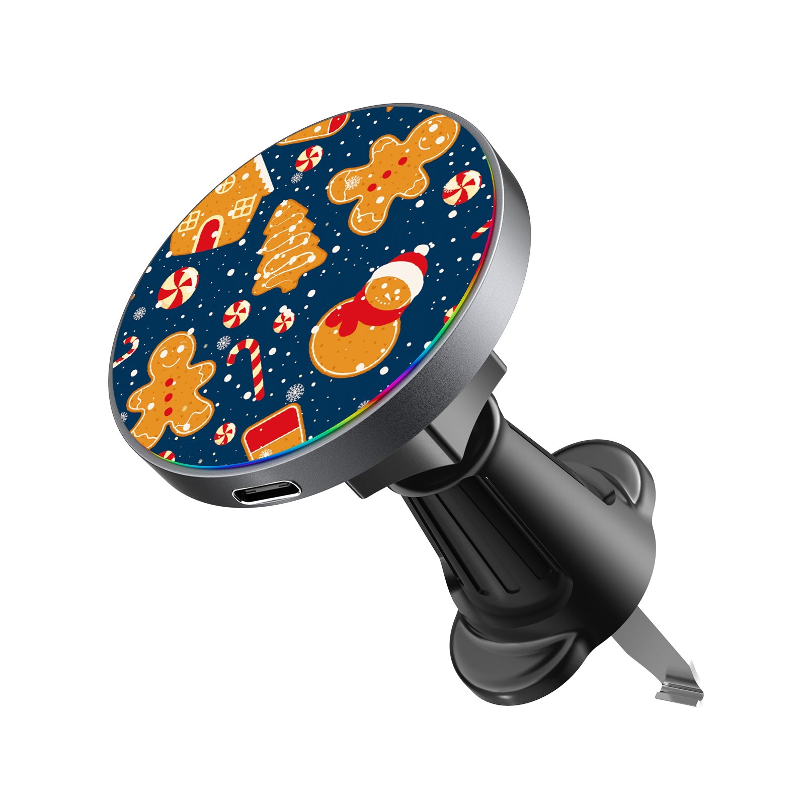 MyBat Design Lab Magnetic Wireless Charging Vent Mount - Black - Gingerbread Cookies - MCGWIRC21BK-273-2.jpg
