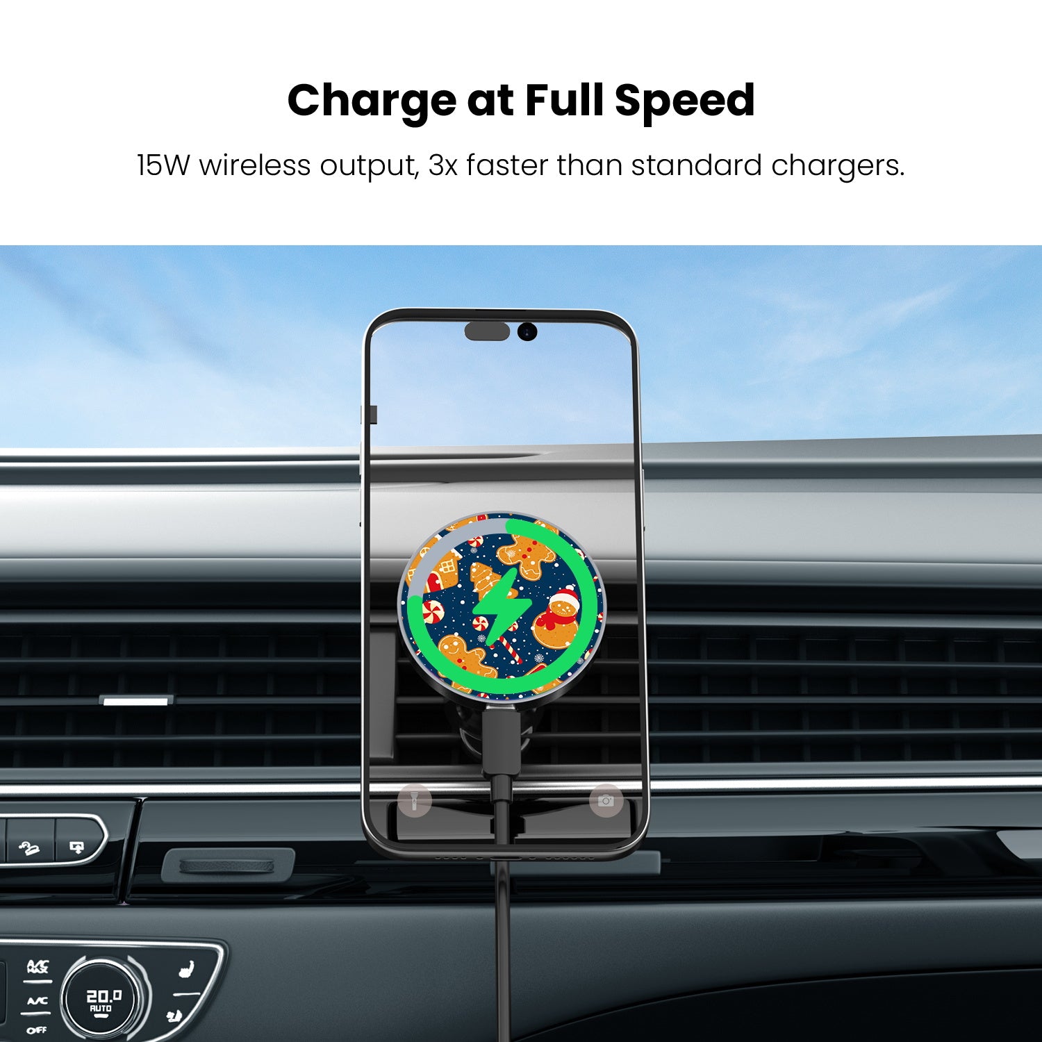 MyBat Design Lab Magnetic Wireless Charging Vent Mount - Black - Gingerbread Cookies - MCGWIRC21BK-273-5.jpg