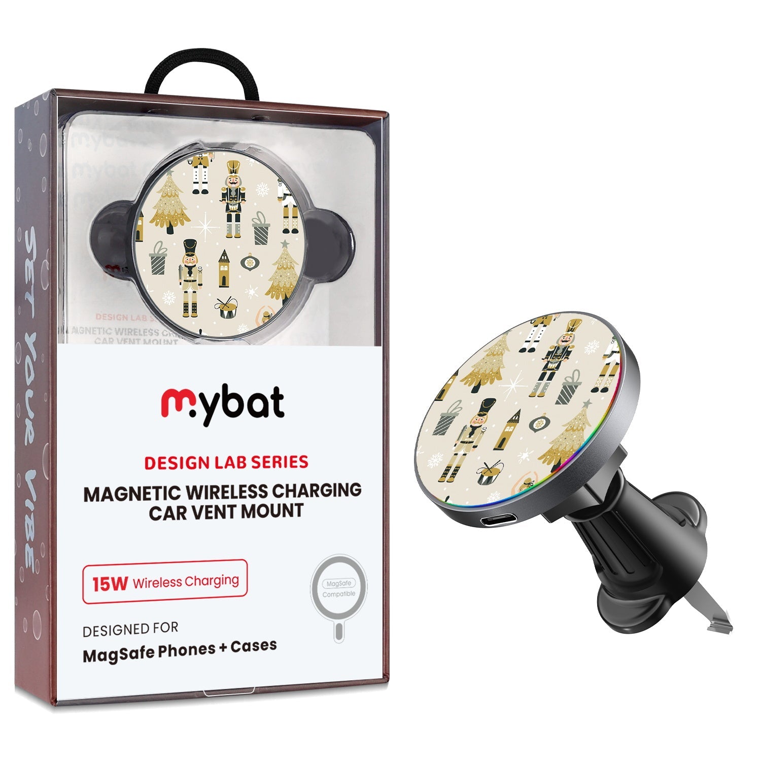 MyBat Design Lab Magnetic Wireless Charging Vent Mount - Black - Nutcracker