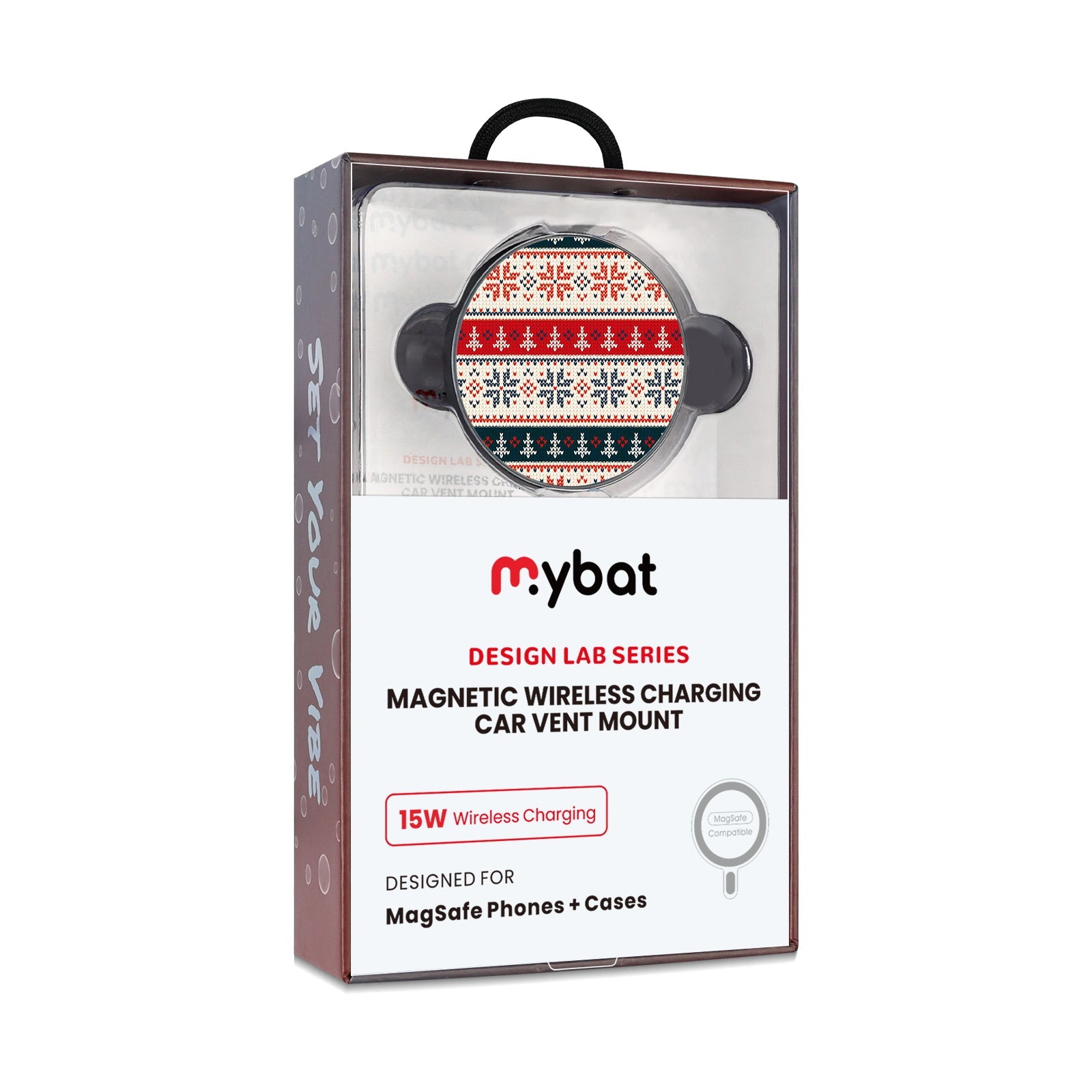 MyBat Design Lab Magnetic Wireless Charging Vent Mount - Black - Festive Flair