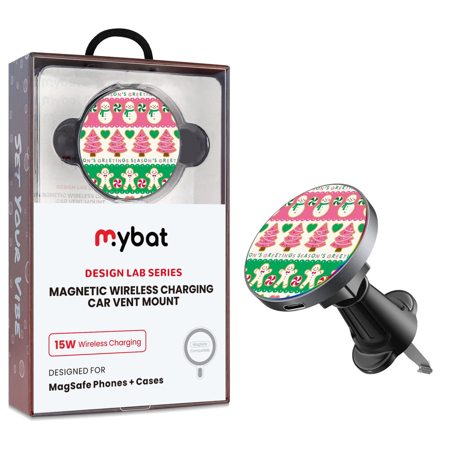 MyBat Design Lab Magnetic Wireless Charging Vent Mount - Black - Season's Greeting