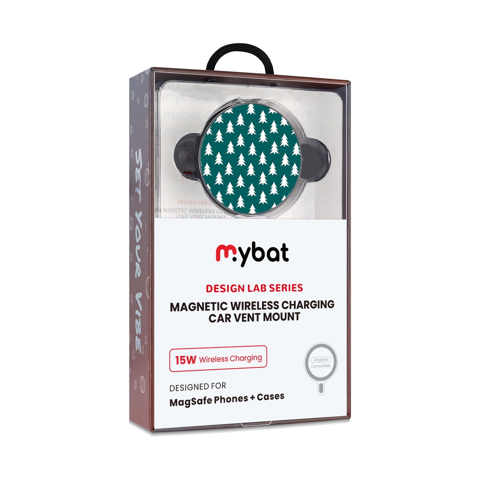 MyBat Design Lab Magnetic Wireless Charging Vent Mount - Black - Evergreen Forest