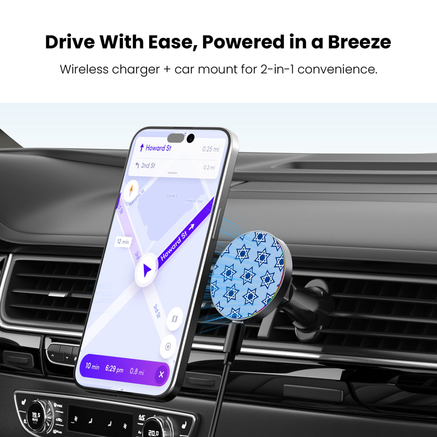 MyBat Design Lab Magnetic Wireless Charging Vent Mount - Black - Star of David - MCGWIRC21BK-279-4.jpg