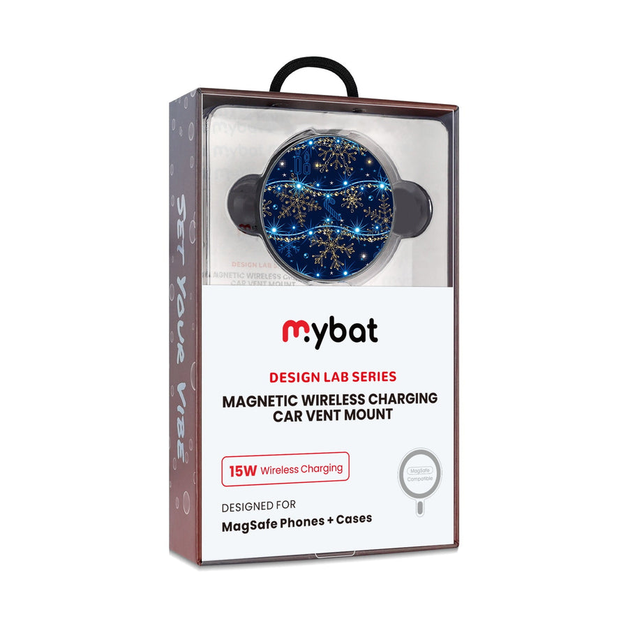 MyBat Design Lab Magnetic Wireless Charging Vent Mount - Black - Snowflake Twinkle