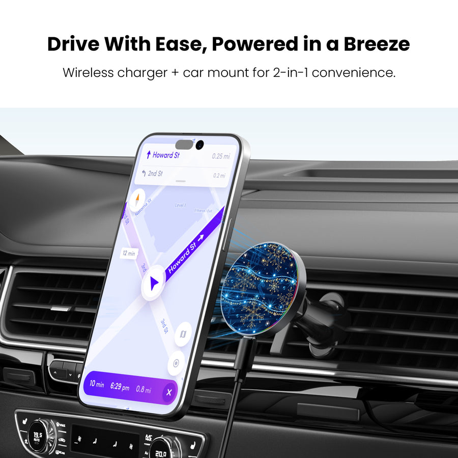 MyBat Design Lab Magnetic Wireless Charging Vent Mount - Black - Snowflake Twinkle - MCGWIRC21BK-285-4.jpg
