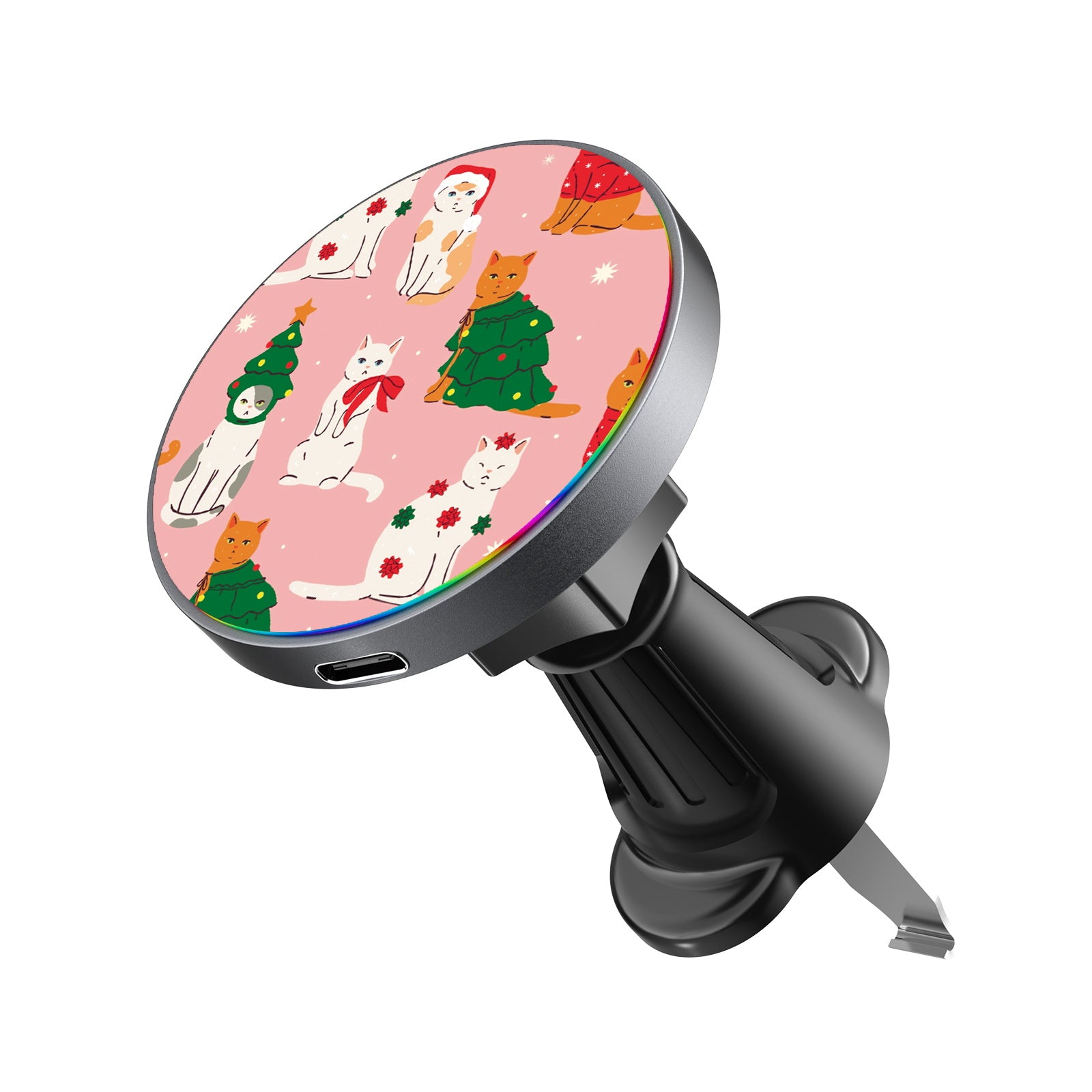 MyBat Design Lab Magnetic Wireless Charging Vent Mount - Black - Meowy Christmas - MCGWIRC21BK-286-2.jpg