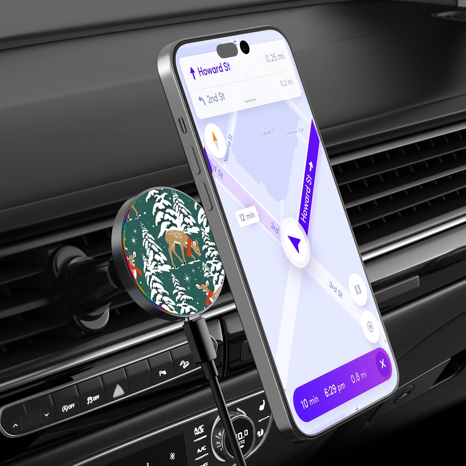 MyBat Design Lab Magnetic Wireless Charging Vent Mount - Black - Pine & Prancer - MCGWIRC21BK-287-3.jpg